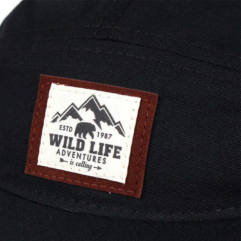 WILD LIFE Cotton 5 Panel Baseball Cap Snapback Caps Bone Gorras Hombre Originales Hip Hop Hats For Men Women Adjustable